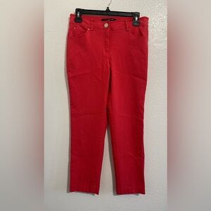 Vintage 89th & Madison Red Ankle Cropped Jeans